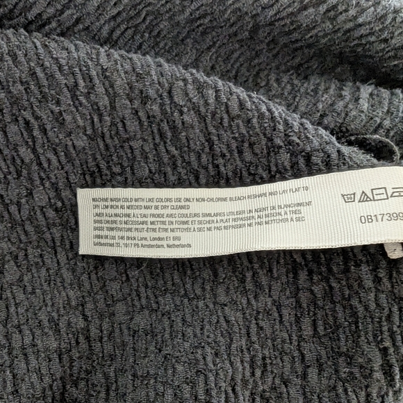 Free People Beach Vetrina Black Cozy Knit Ruched Strappy Open Back Mini Dress - Picture 9 of 10